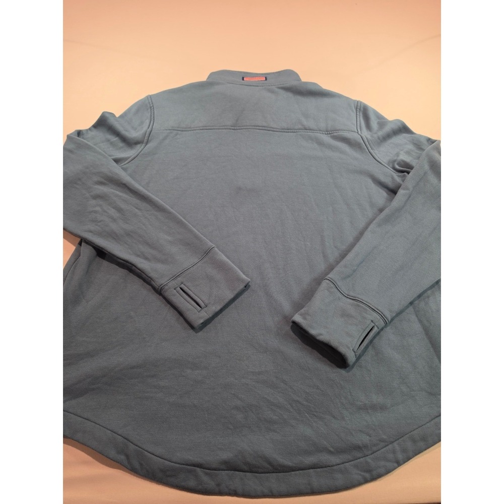 Vineyard Vines Shep Shirt Womens XL Blue Gray Quarter Zip Pullover Thumbholes - Picture 7 of 9